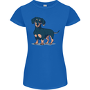 Dachshund Dog Womens Petite Cut T-Shirt Royal Blue