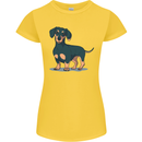 Dachshund Dog Womens Petite Cut T-Shirt Yellow