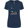 Dachshund Dog Womens Wider Cut T-Shirt Navy Blue