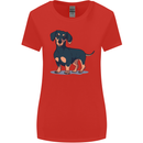 Dachshund Dog Womens Wider Cut T-Shirt Red