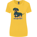 Dachshund Dog Womens Wider Cut T-Shirt Yellow