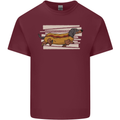 Dachshund Funny Hotdog Sausage Dog Mens Cotton T-Shirt Tee Top Maroon