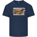 Dachshund Funny Hotdog Sausage Dog Mens Cotton T-Shirt Tee Top Navy Blue