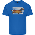 Dachshund Funny Hotdog Sausage Dog Mens Cotton T-Shirt Tee Top Royal Blue
