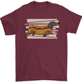 Dachshund Funny Hotdog Sausage Dog Mens T-Shirt 100% Cotton Maroon