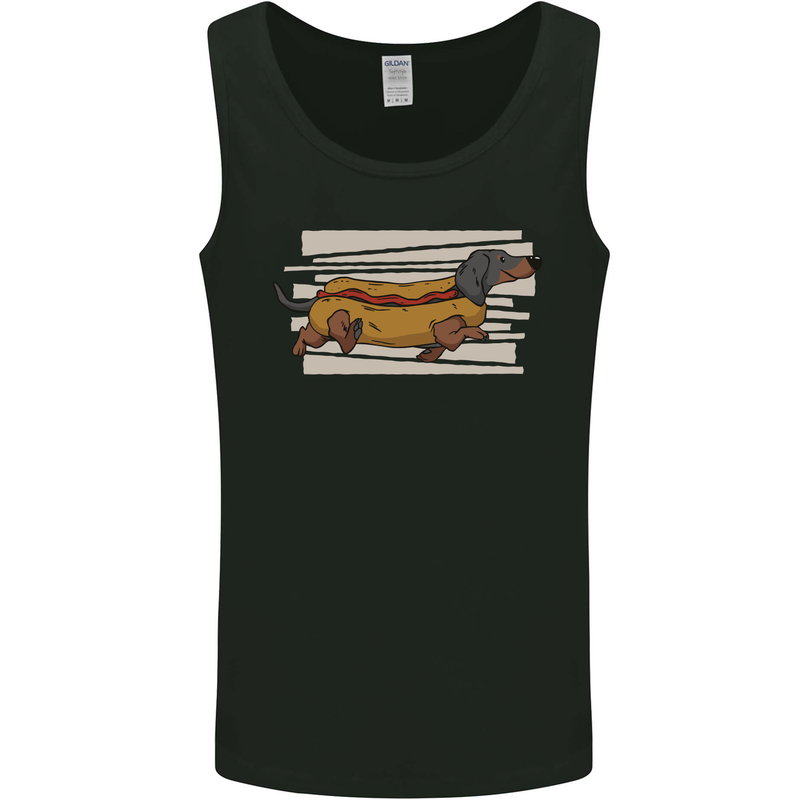 Dachshund Funny Hotdog Sausage Dog Mens Vest Tank Top Black