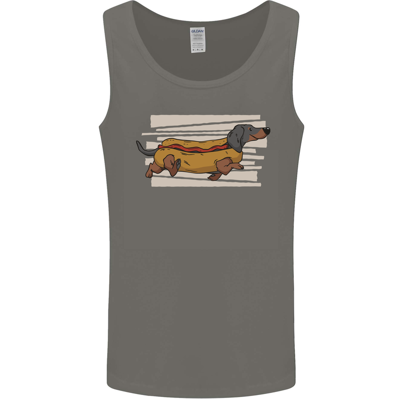Dachshund Funny Hotdog Sausage Dog Mens Vest Tank Top Charcoal