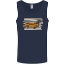 Dachshund Funny Hotdog Sausage Dog Mens Vest Tank Top Navy Blue