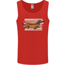 Dachshund Funny Hotdog Sausage Dog Mens Vest Tank Top Red