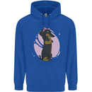 Dachshund Girl Dog Mens 80% Cotton Hoodie Royal Blue