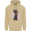 Dachshund Girl Dog Mens 80% Cotton Hoodie Sand