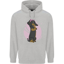 Dachshund Girl Dog Mens 80% Cotton Hoodie Sports Grey