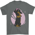 Dachshund Girl Dog Mens T-Shirt 100% Cotton Charcoal