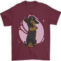 Dachshund Girl Dog Mens T-Shirt 100% Cotton Maroon