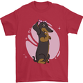 Dachshund Girl Dog Mens T-Shirt 100% Cotton Red