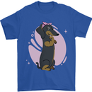 Dachshund Girl Dog Mens T-Shirt 100% Cotton Royal Blue