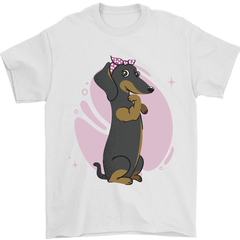 Dachshund Girl Dog Mens T-Shirt 100% Cotton White