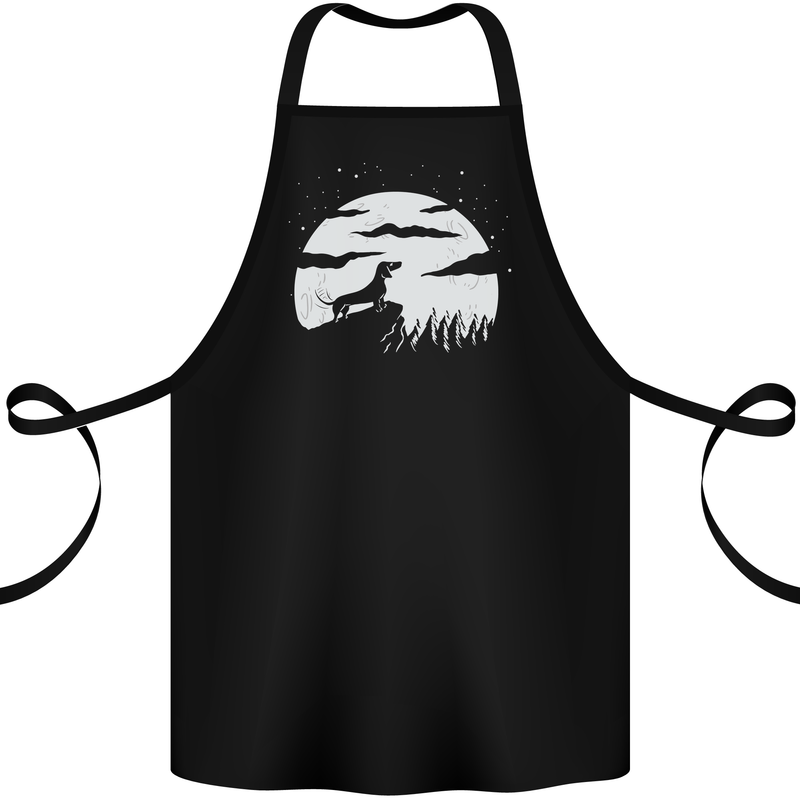 Dachshund Moon Silhouette Dog Cotton Apron 100% Organic Black