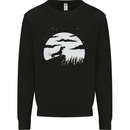 Dachshund Moon Silhouette Dog Kids Sweatshirt Jumper Black