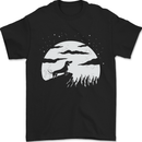 Dachshund Moon Silhouette Dog Mens T-Shirt 100% Cotton Black