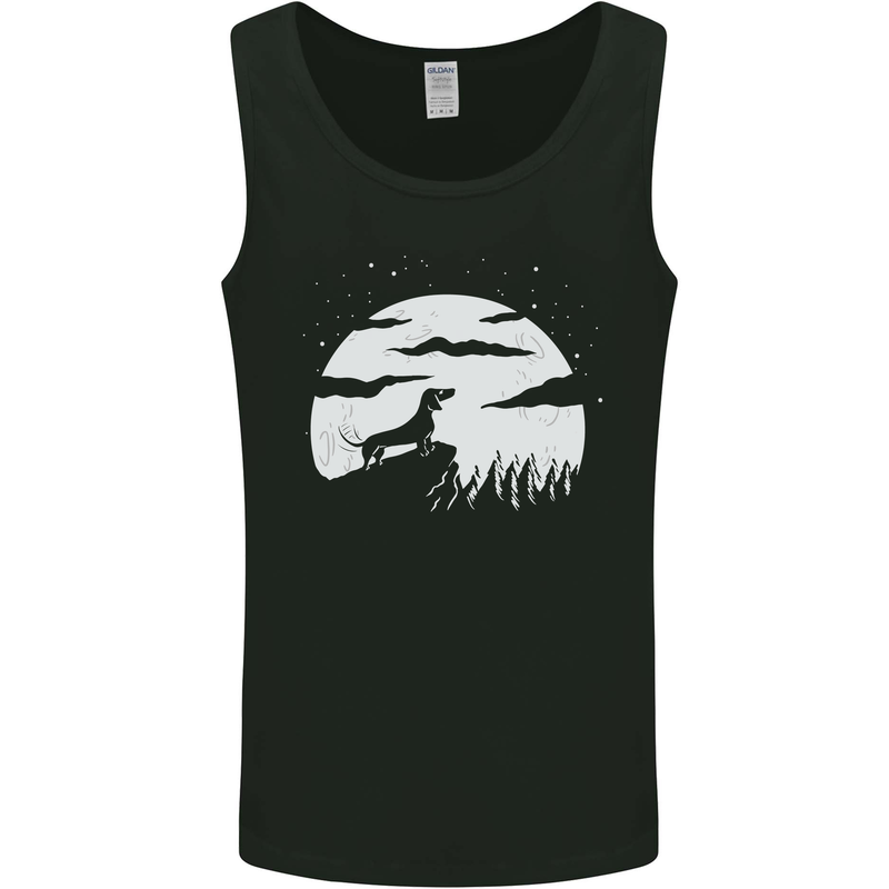 Dachshund Moon Silhouette Dog Mens Vest Tank Top Black