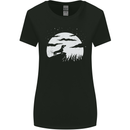 Dachshund Moon Silhouette Dog Womens Wider Cut T-Shirt Black