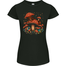 Dachshund With Mushrooms Dog Womens Petite Cut T-Shirt Black