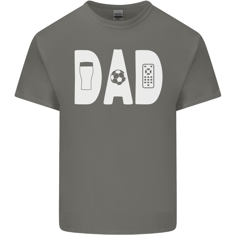 Dad Football Beer TV Funny Fathers Day Mens Cotton T-Shirt Tee Top Charcoal