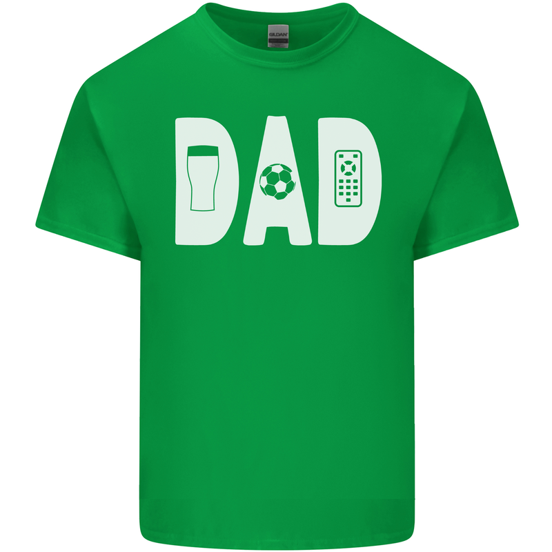 Dad Football Beer TV Funny Fathers Day Mens Cotton T-Shirt Tee Top Irish Green