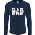 Dad Football Beer TV Funny Fathers Day Mens Long Sleeve T-Shirt Navy Blue