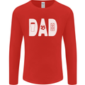 Dad Football Beer TV Funny Fathers Day Mens Long Sleeve T-Shirt Red