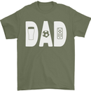 Dad Football Beer TV Funny Fathers Day Mens T-Shirt 100% Cotton Military Green