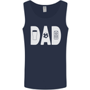 Dad Football Beer TV Funny Fathers Day Mens Vest Tank Top Navy Blue