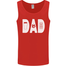 Dad Football Beer TV Funny Fathers Day Mens Vest Tank Top Red