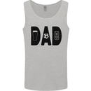Dad Football TV Beer Funny Fathers Day Mens Vest Tank Top Sports Grey