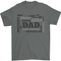 Dad Funny Fathers Day Smart Tough Hero Mens T-Shirt 100% Cotton Charcoal