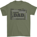 Dad Funny Fathers Day Smart Tough Hero Mens T-Shirt 100% Cotton Military Green