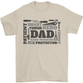Dad Funny Fathers Day Smart Tough Hero Mens T-Shirt 100% Cotton Sand
