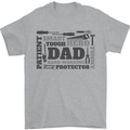 Dad Funny Fathers Day Smart Tough Hero Mens T-Shirt 100% Cotton Sports Grey