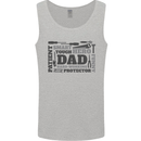 Dad Funny Fathers Day Smart Tough Hero Mens Vest Tank Top Sports Grey