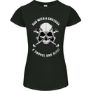 Dad With a Shovel Alibi Fathers Day Skull Womens Petite Cut T-Shirt Black
