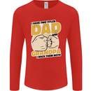 Dad & Grandpa Funny Fathers Day Grandparent Mens Long Sleeve T-Shirt Red