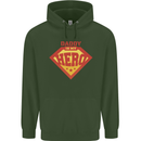 Daddy  My Hero Funny Fathers Day Superhero Childrens Kids Hoodie Forest Green