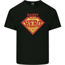 Daddy  My Hero Funny Fathers Day Superhero Kids T-Shirt Childrens Black
