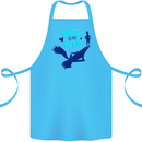 Daddy is My Superhero Funny Fathers Day Cotton Apron 100% Organic Turquoise