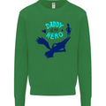 Daddy is My Superhero Funny Fathers Day Kids Sweatshirt Jumper Irish Green