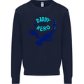 Daddy is My Superhero Funny Fathers Day Kids Sweatshirt Jumper Navy Blue