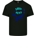 Daddy is My Superhero Funny Fathers Day Mens Cotton T-Shirt Tee Top Black