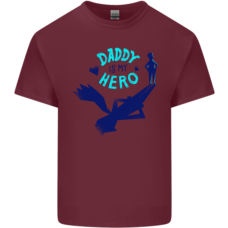 Daddy is My Superhero Funny Fathers Day Mens Cotton T-Shirt Tee Top Maroon