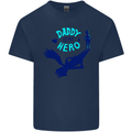 Daddy is My Superhero Funny Fathers Day Mens Cotton T-Shirt Tee Top Navy Blue